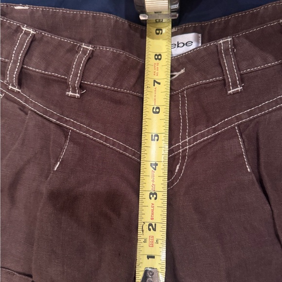 Bebe Brown Cuffed Utility Shorts with Back Button Pockets – Size 2 EUC - Picture 11 of 12